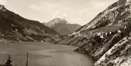 erto con il lago / erto with the lake - historic photo benvenuto ermanno, fondazione vajont